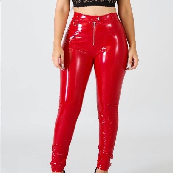 Red Latex Pants | Poshmark